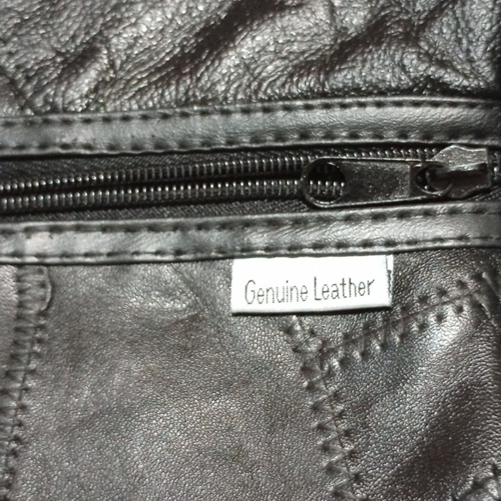 Elegant Black Genuine Leather Laptop Bag Business Office Professional Student